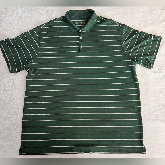 Nike Other - Nike Golf mens xxl lightweight green and white striped short sleeve polo